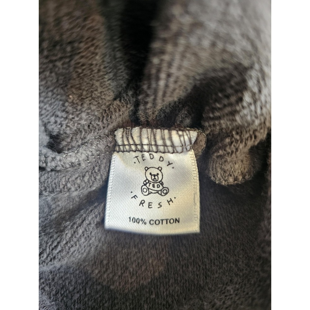 Teddy Fresh Hoodie Mens Large Gray Colorblock Fleece Pullover Sweatshirt Logo - Picture 7 of 8